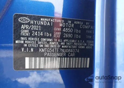 2022 Genesis G70 3.3T Rwd из США, поврежденный, VIN KMTG54TE7NU084074